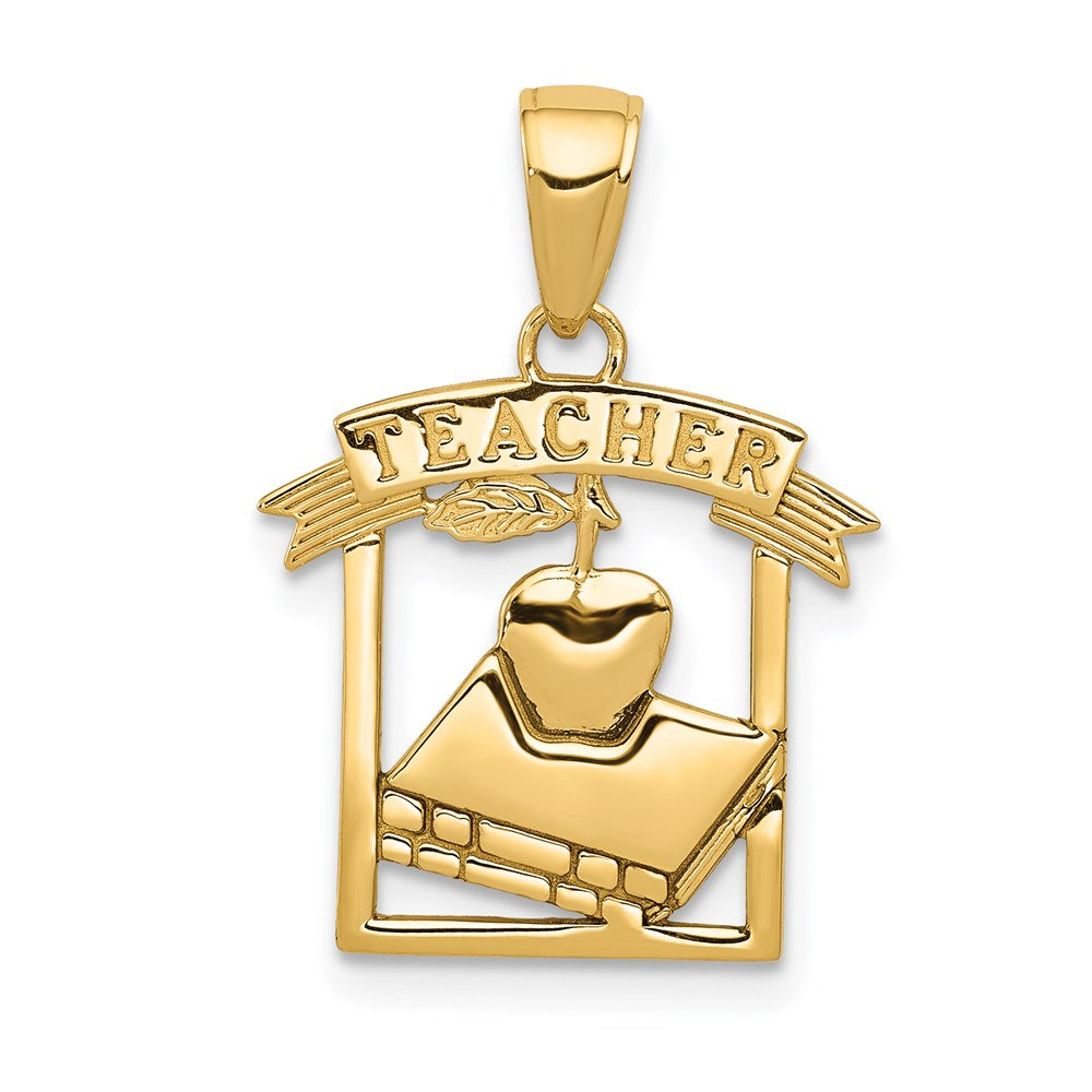 Charlie & Co Jewelry | 14k Polished Flat-backed Teacher Pendant - Model D1246