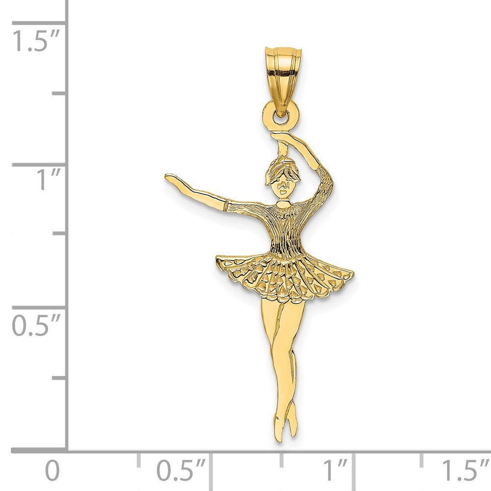 14K Gold Ballerina Necklace Charm - Charlie & Co. Jewelry