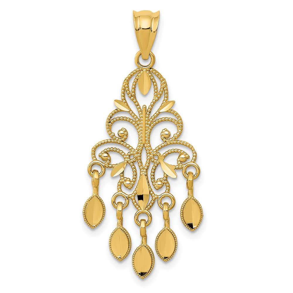Charlie & Co Jewelry | 14k Polished Diamond-cut Chandelier Pendant - Model D1265