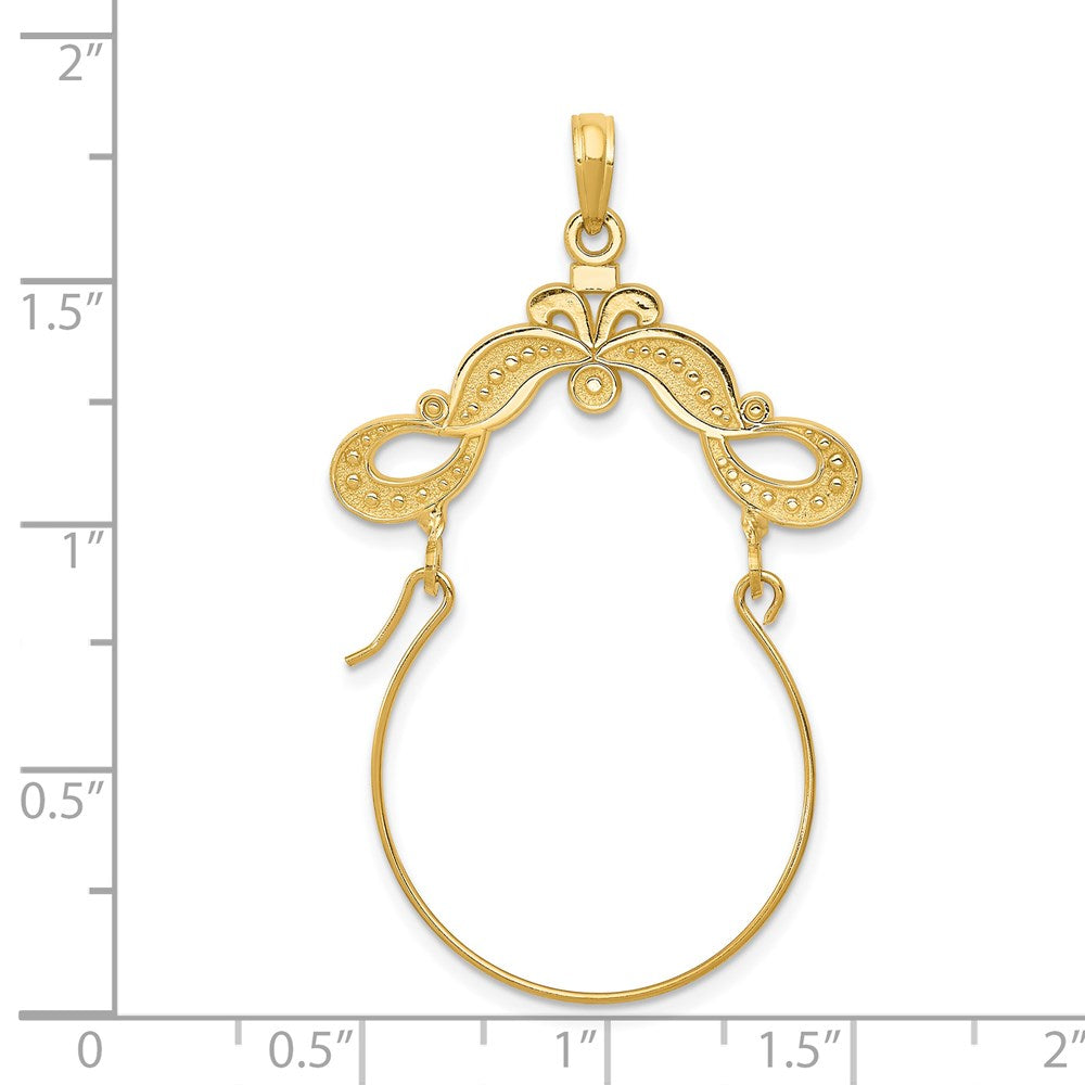 Charlie & Co Jewelry | 14k Polished Ribbon Decorated Charm Holder - Model D1307