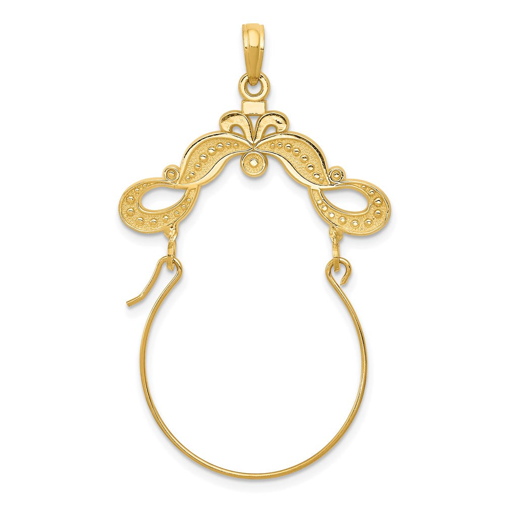 Charlie & Co Jewelry | 14k Polished Ribbon Decorated Charm Holder - Model D1307