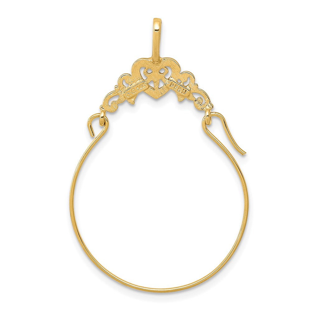 Charlie & Co Jewelry | 14k Polished Filigree Heart Charm Holder - Model D1308