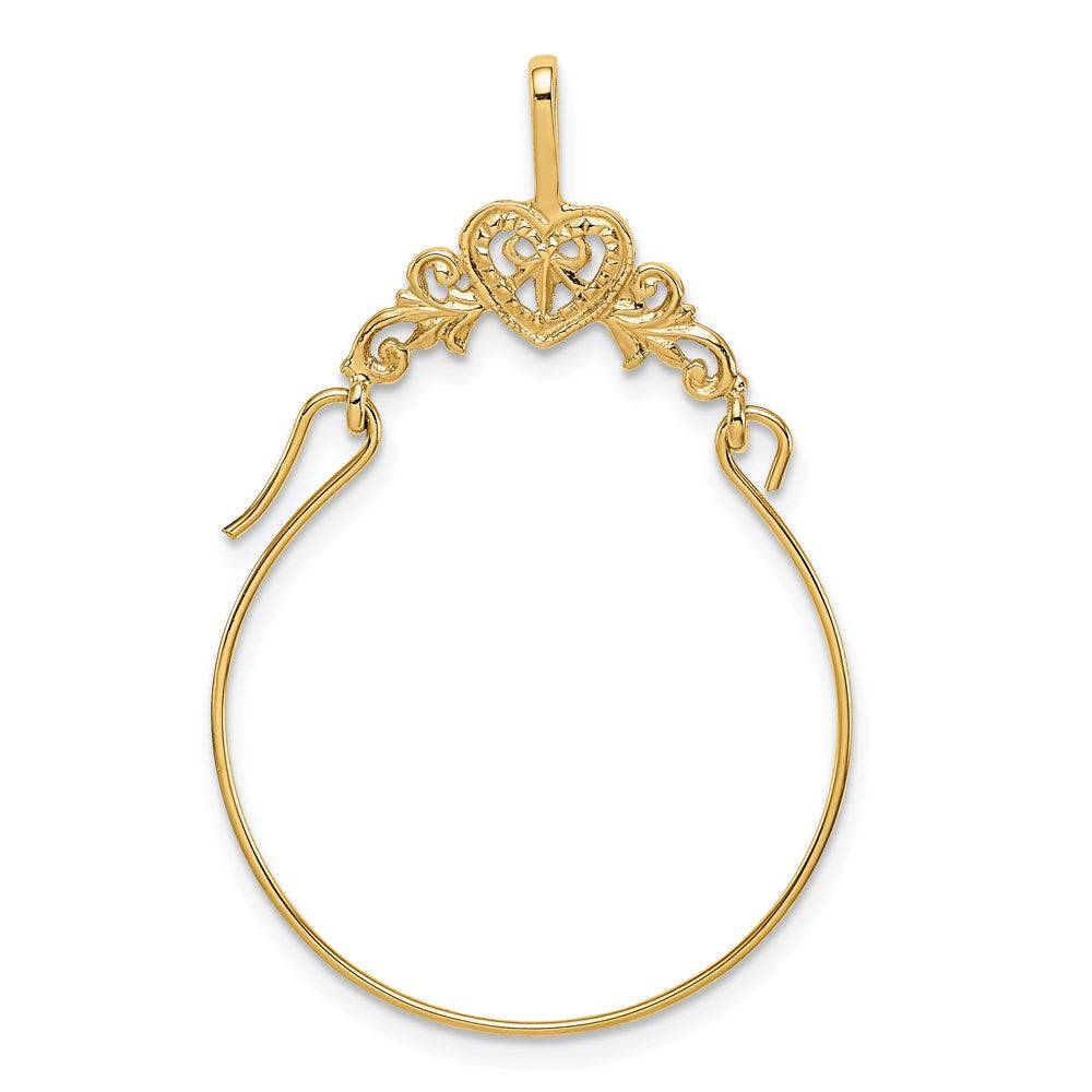 Charlie & Co Jewelry | 14k Polished Filigree Heart Charm Holder - Model D1308