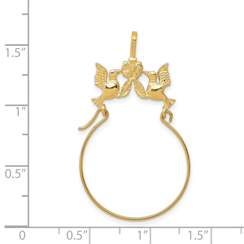 Charlie & Co Jewelry | 14k Polished Doves And Bow Charm Holder - Model D1309