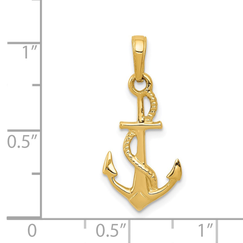 Charlie & Co Jewelry | 14k Solid Polished 3-d Anchor Pendant - Model D1360