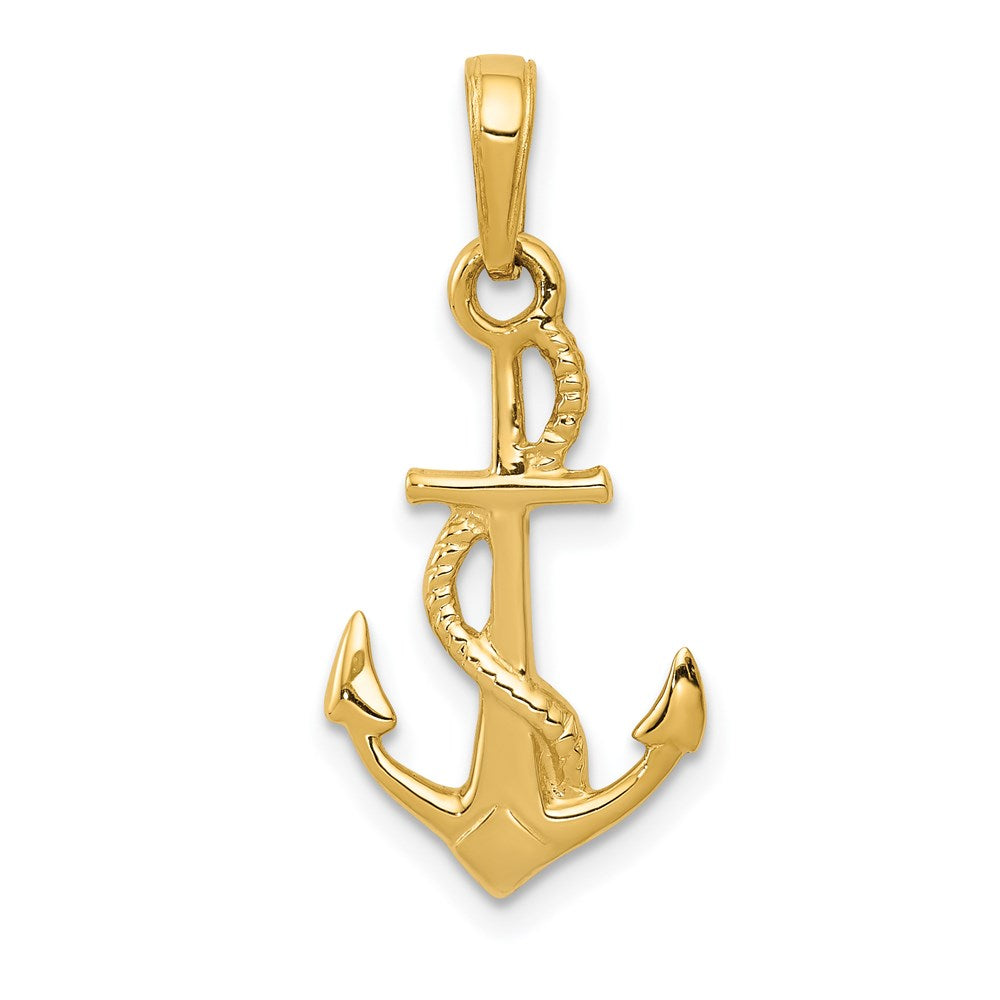 Charlie & Co Jewelry | 14k Solid Polished 3-d Anchor Pendant - Model D1360