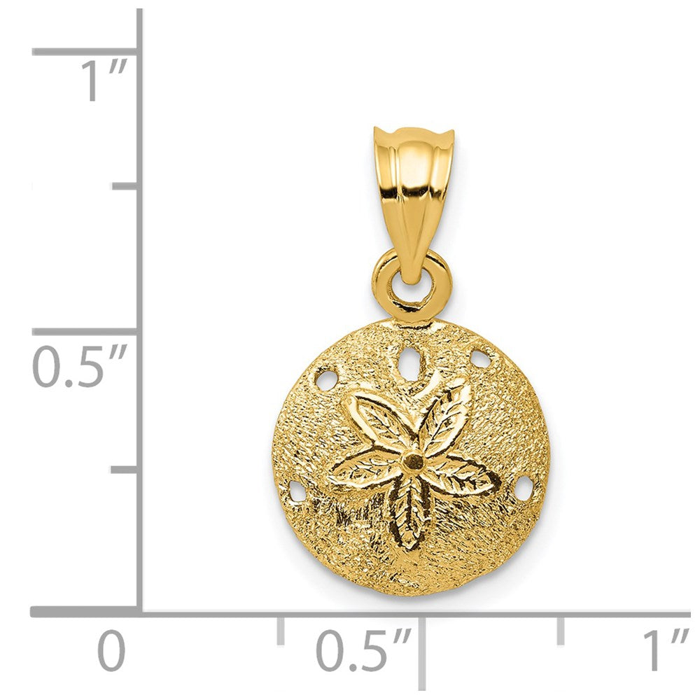 Charlie & Co Jewelry | 14k Solid Polished Laser-cut Sand Dollar Pendant - Model D1395