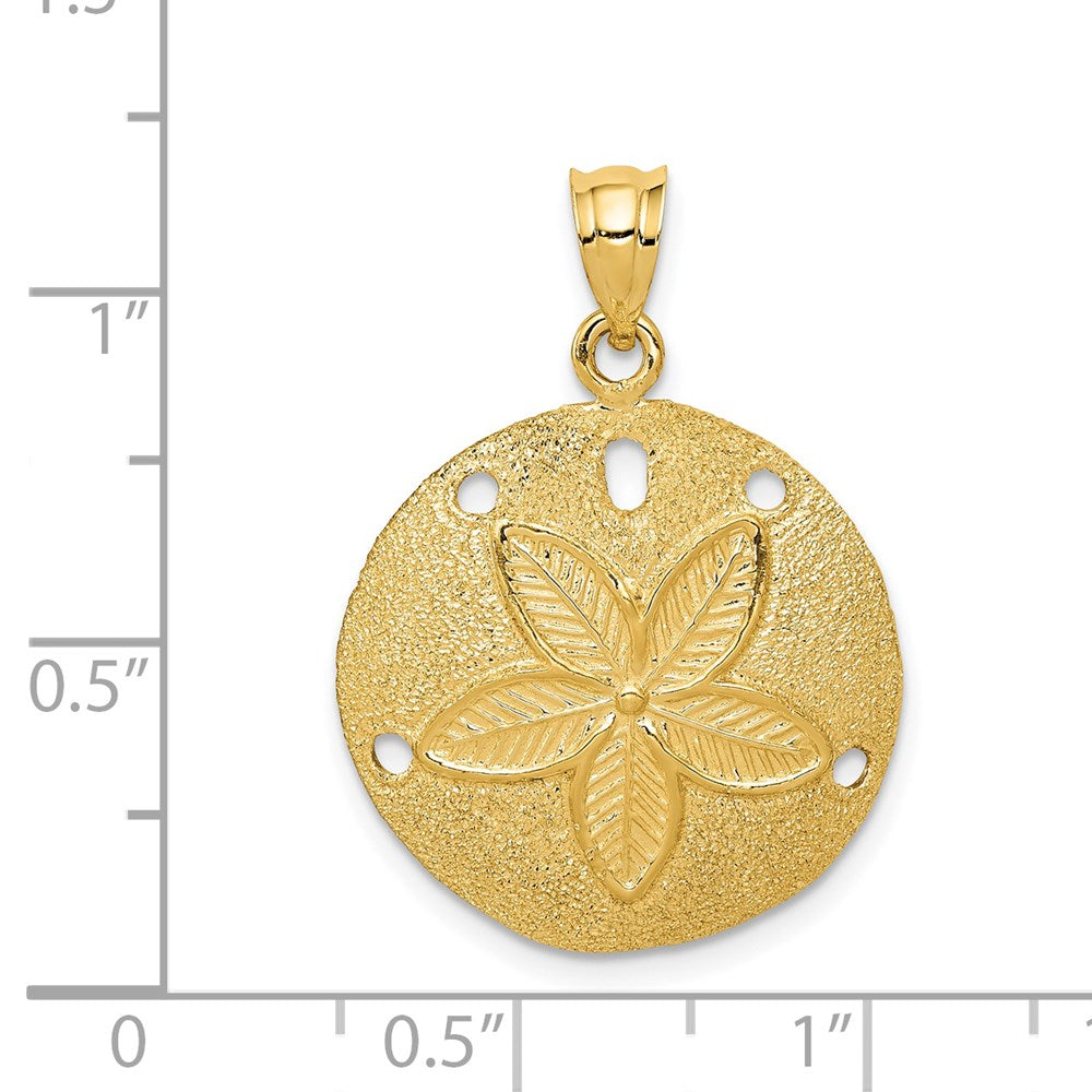 Charlie & Co Jewelry | 14k Solid Polished Laser-cut Sand Dollar Pendant - Model D1397