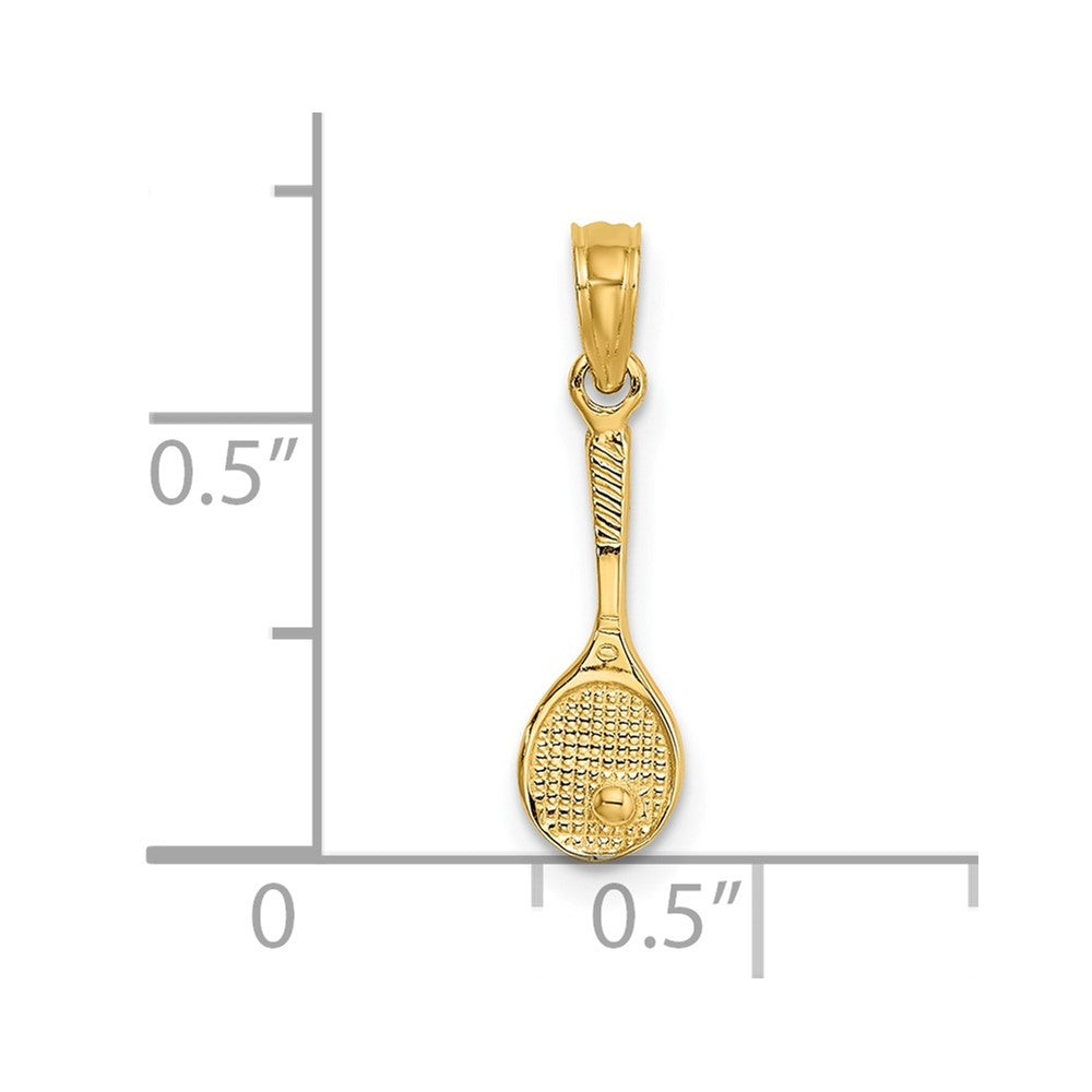 Charlie & Co Jewelry | 14k Solid Polished 3-d Tennis Racquet Charm - Model D1439