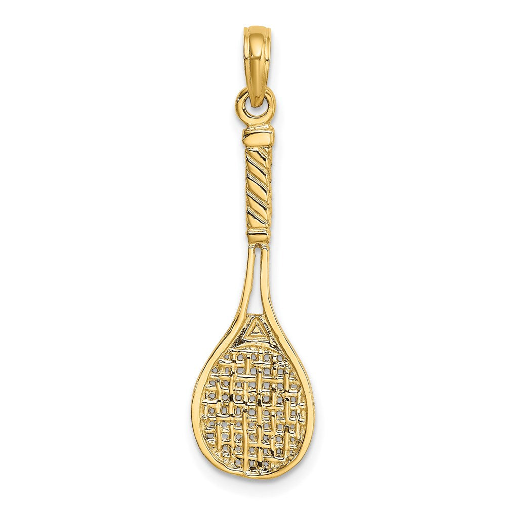Charlie & Co Jewelry | 14k Solid Polished 3-d Tennis Racquet Charm - Model D1440