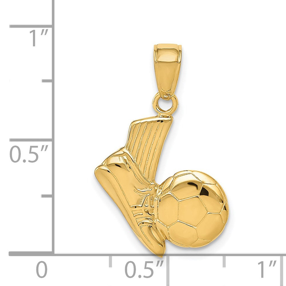 14K Gold Soccer Cleat and Ball Pendant - Charlie & Co. Jewelry