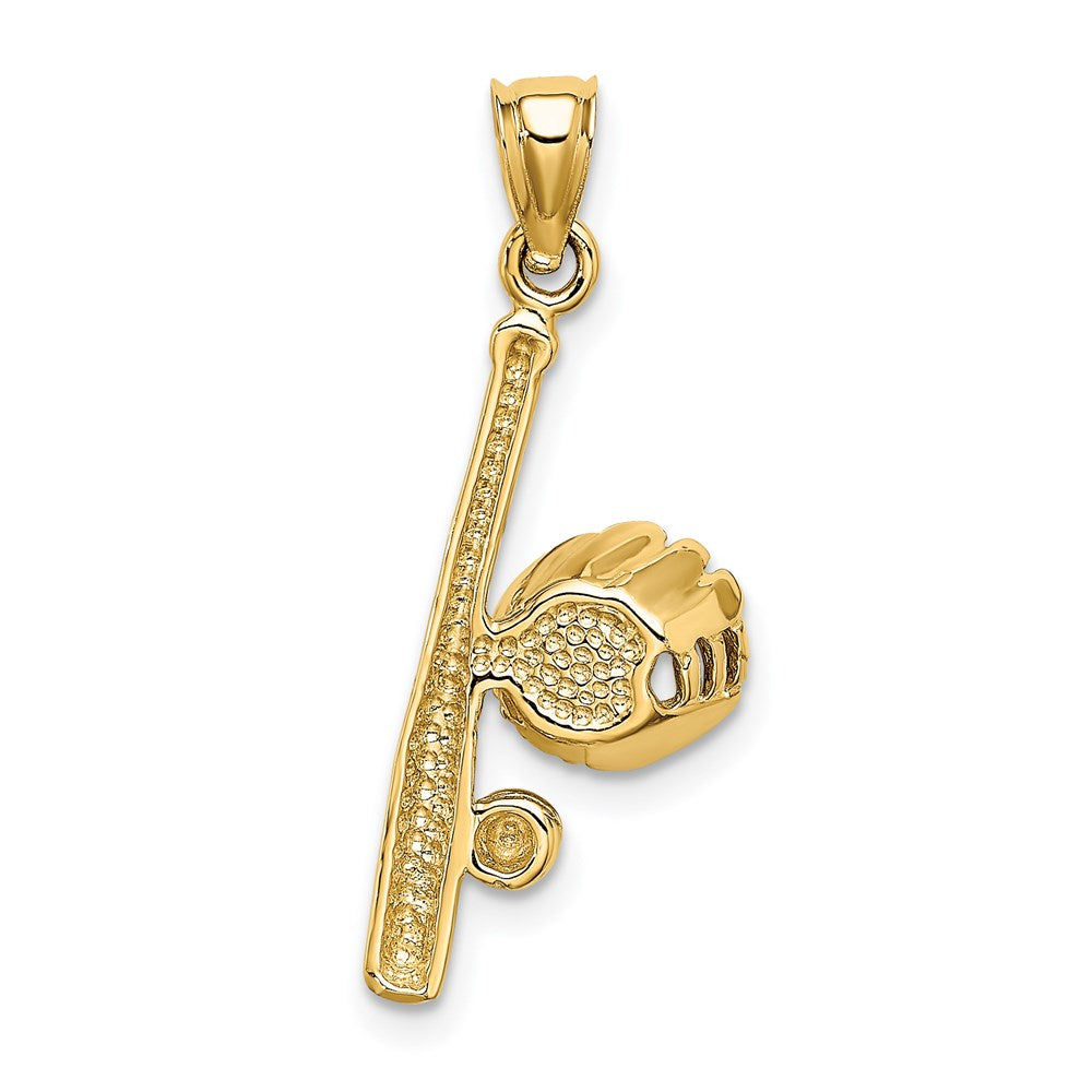Charlie & Co Jewelry | 14k Solid Open-backed Glove/bat/baseball Charm - Model D1461