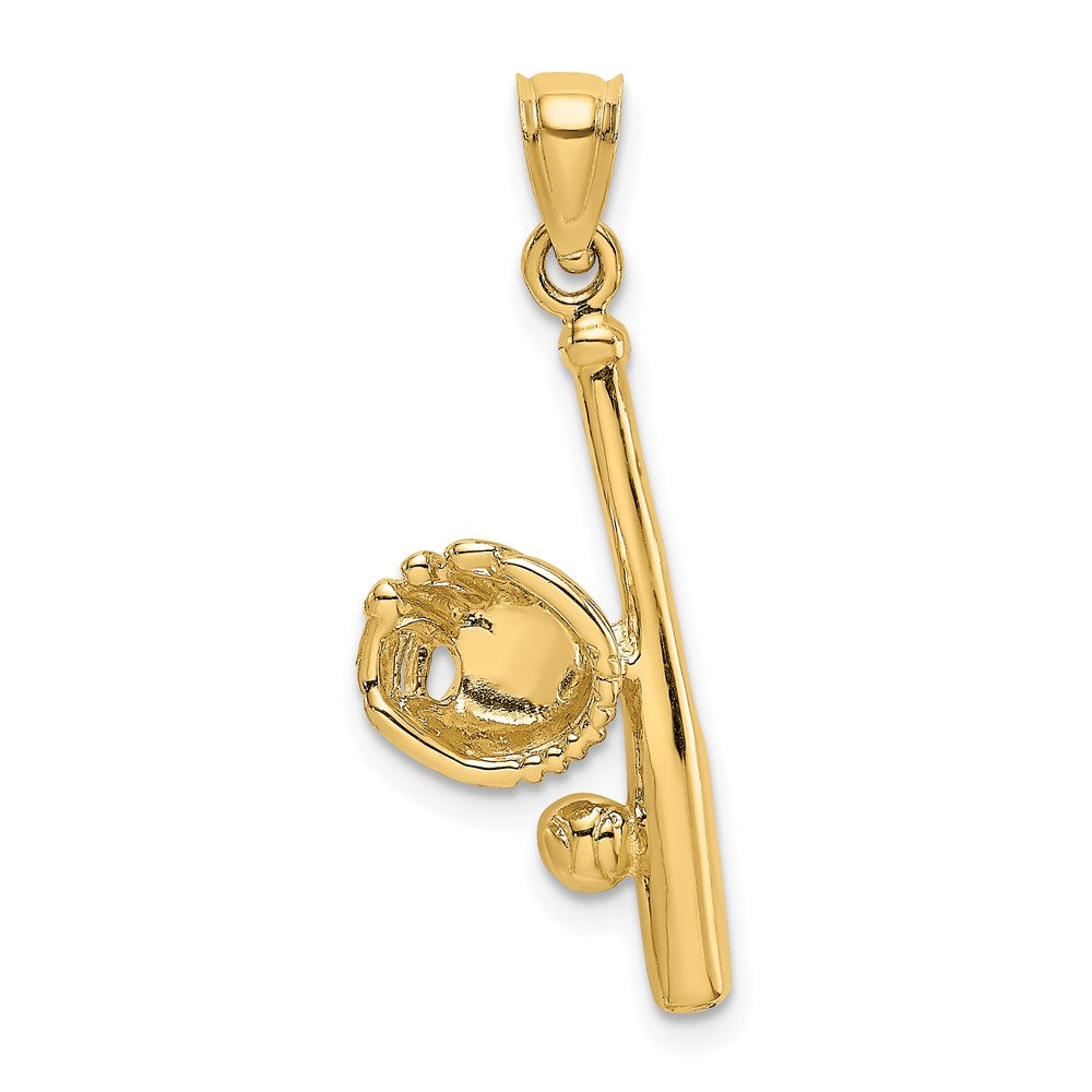 Charlie & Co Jewelry | 14k Solid Open-backed Glove/bat/baseball Charm - Model D1461