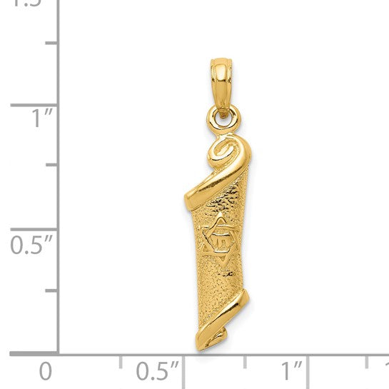 14k Gold Solid Mezuzah Pendants Model D1716