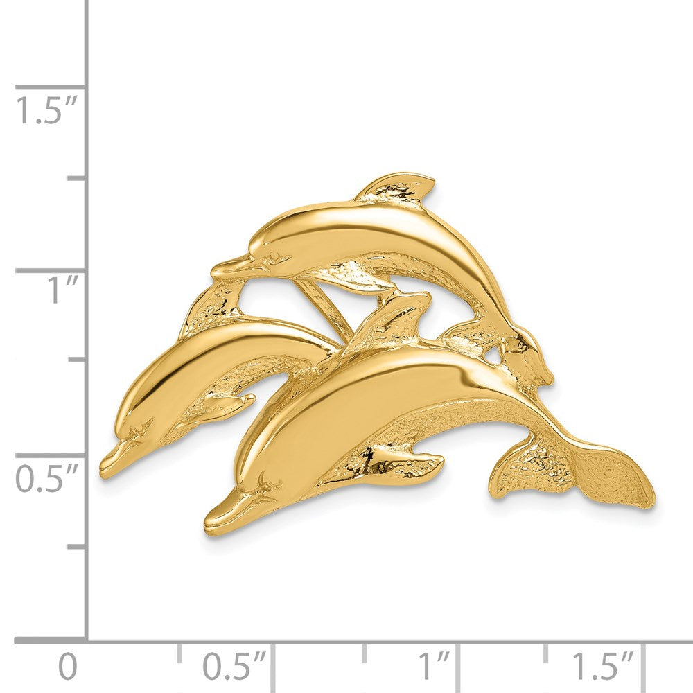 Charlie & Co Jewelry | 14k Triple Dolphin Fits 5mm/8mm Slide - Model D2843