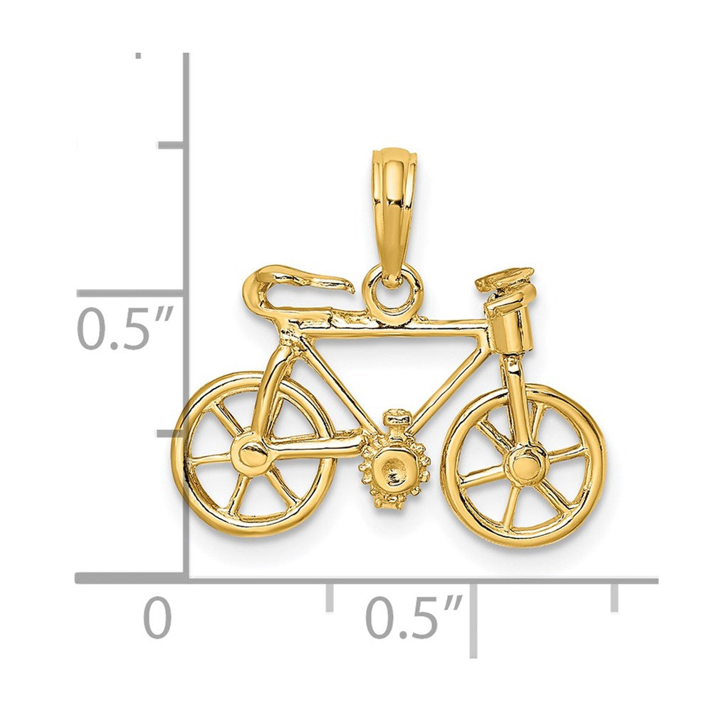 14K Gold 3D Moveable Bicycle Charm - Charlie & Co. Jewelry