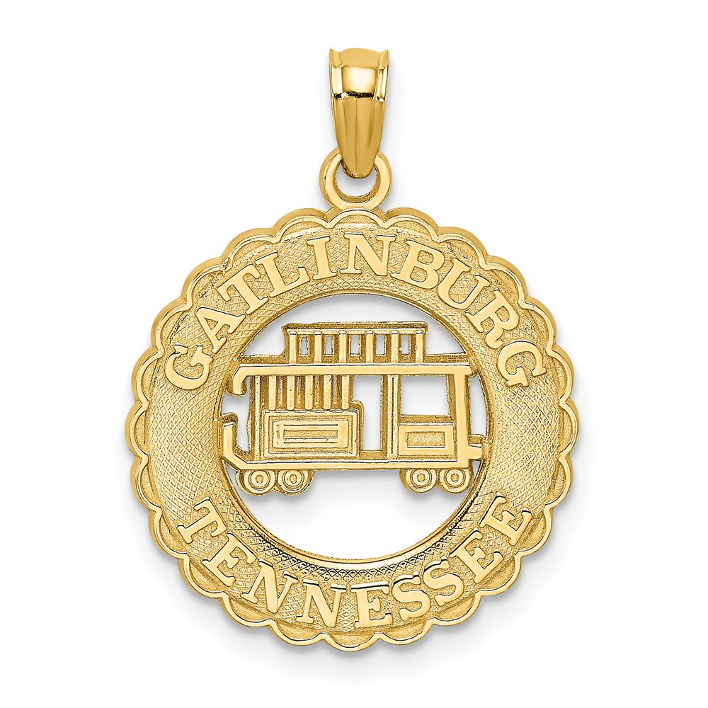Charlie & Co Jewelry | 14k Gatlinburg Tennessee W/trolley Car In Circle Charm - Model D2963