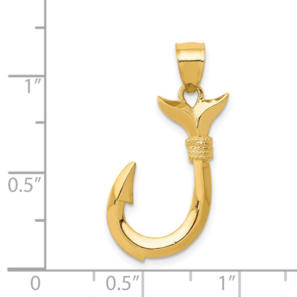 Charlie & Co Jewelry | 14k 3d Whale Tail Hook Pendant - Model D3417