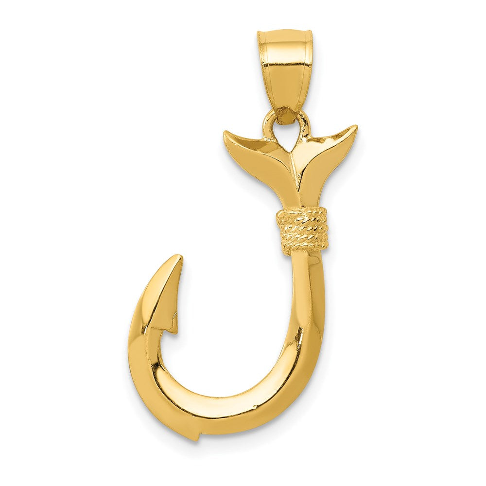 Charlie & Co Jewelry | 14k 3d Whale Tail Hook Pendant - Model D3417