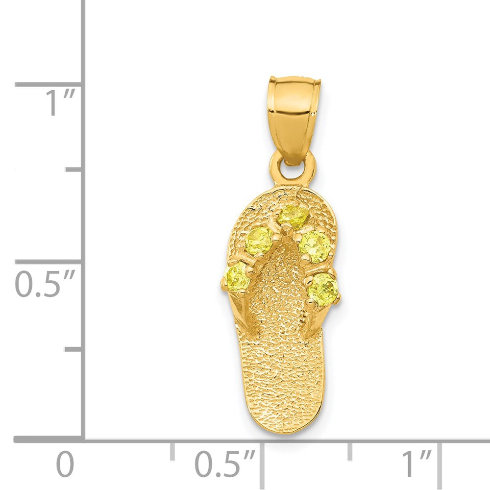 Charlie & Co Jewelry | 14k  3d November/cz Birthstone Flip Flop Pendant - Model D3431