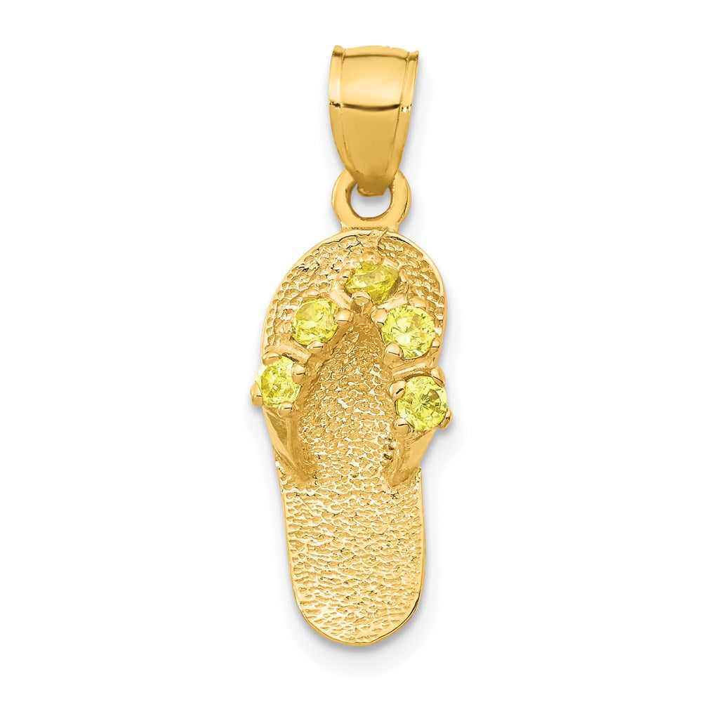 Charlie & Co Jewelry | 14k  3d November/cz Birthstone Flip Flop Pendant - Model D3431