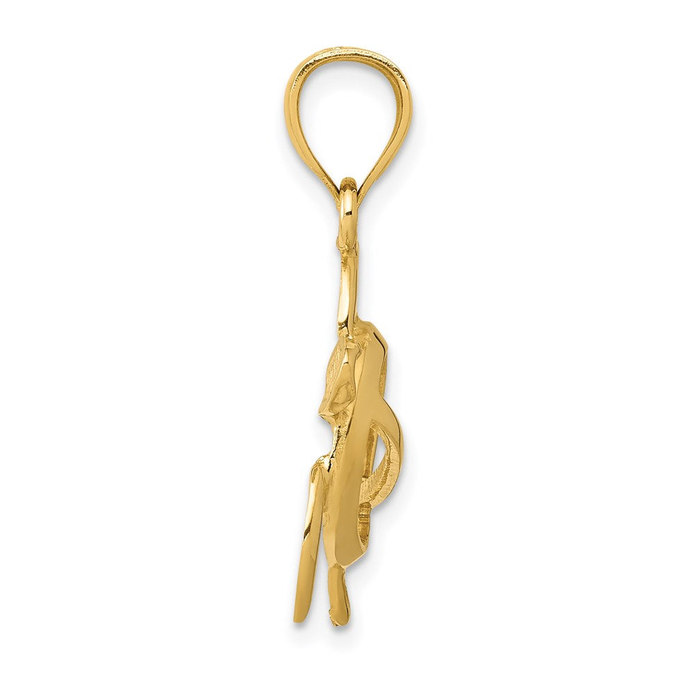 Gold Elegant Open Sea Turtle Pendant Model-D3435 - Charlie & Co. Jewelry