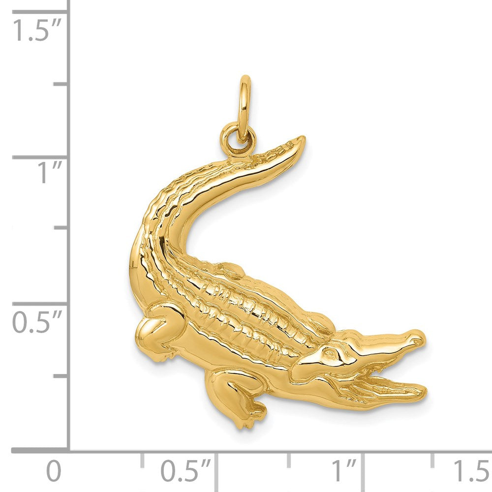 14K Gold Detailed Alligator Charm Pendant - Charlie & Co. Jewelry