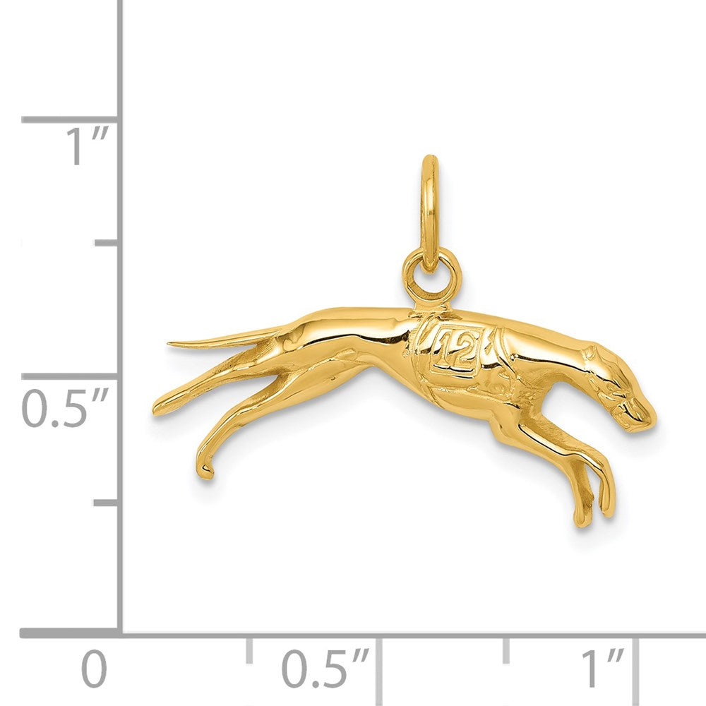 14K Gold Racing Greyhound Charm - Charlie & Co. Jewelry