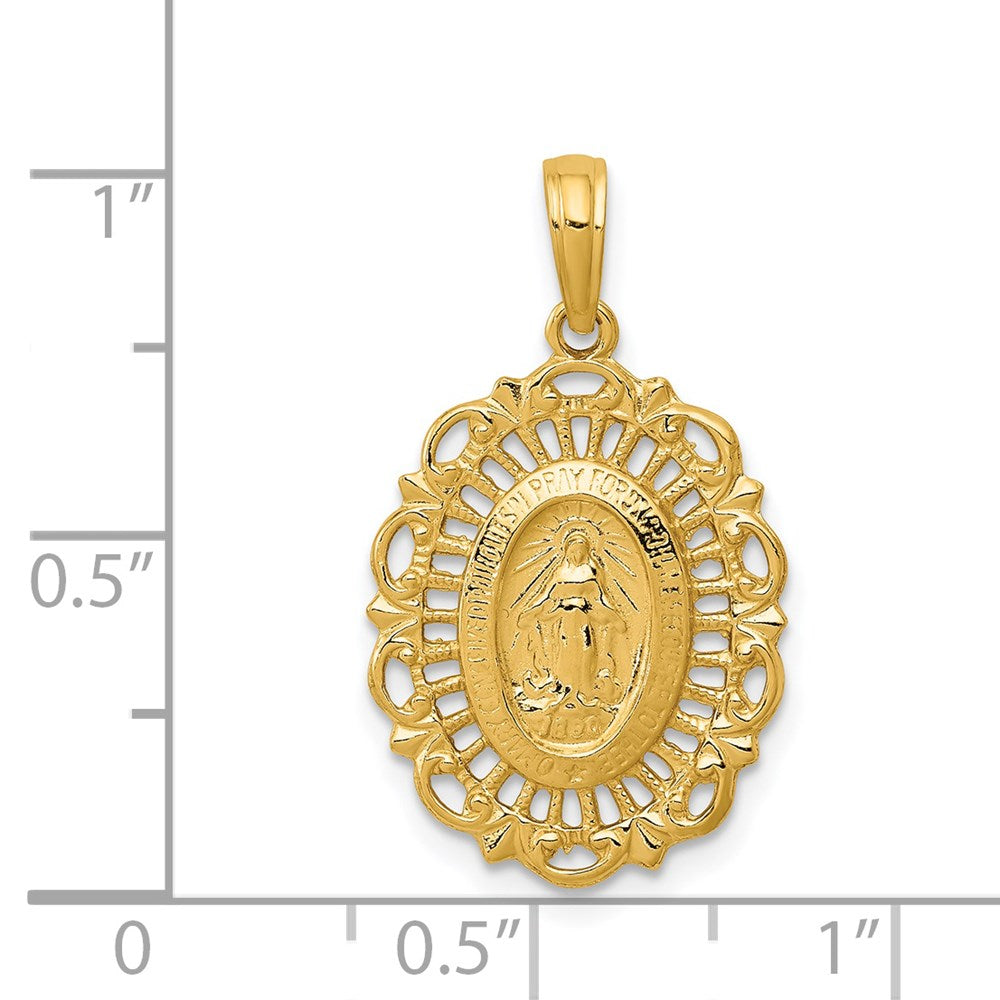 Charlie & Co Jewelry | 14k Oval Miraculous Medal Pendant - Model D3705