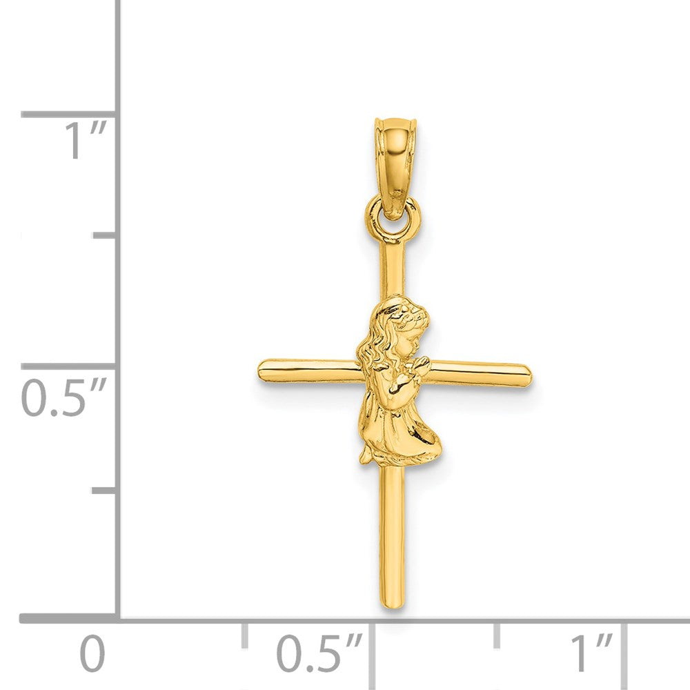 Charlie & Co Jewelry | 14k Praying Girl Cross Charm - Model D3734