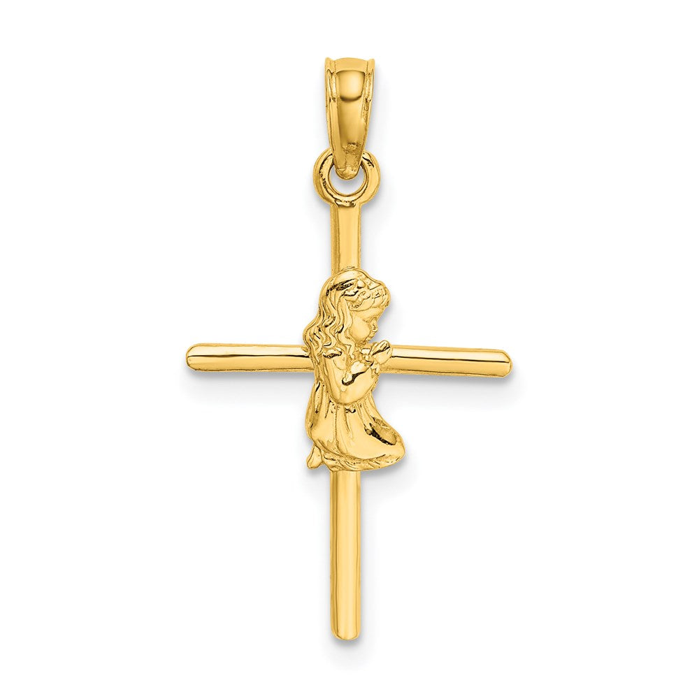 Charlie & Co Jewelry | 14k Praying Girl Cross Charm - Model D3734