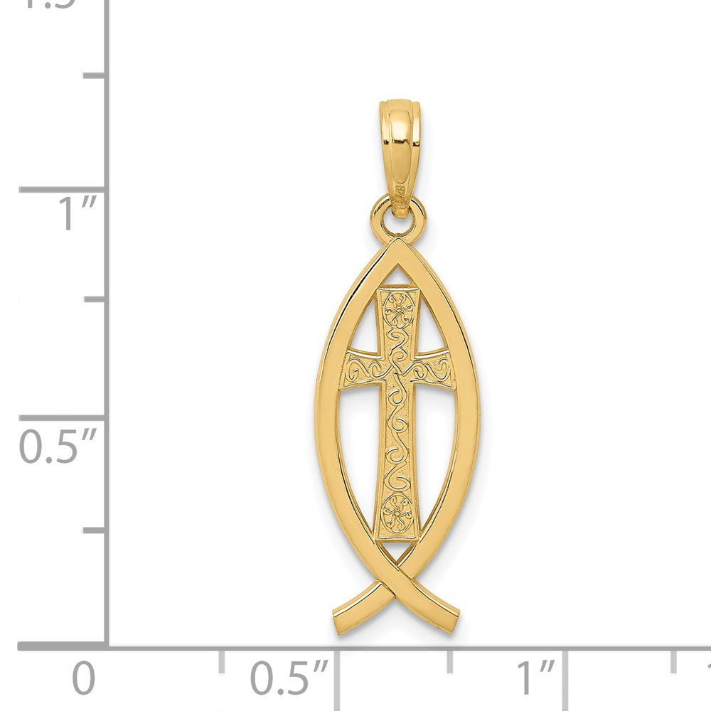 Charlie & Co Jewelry | 14k Ichthus Fish Pendant - Model D3741