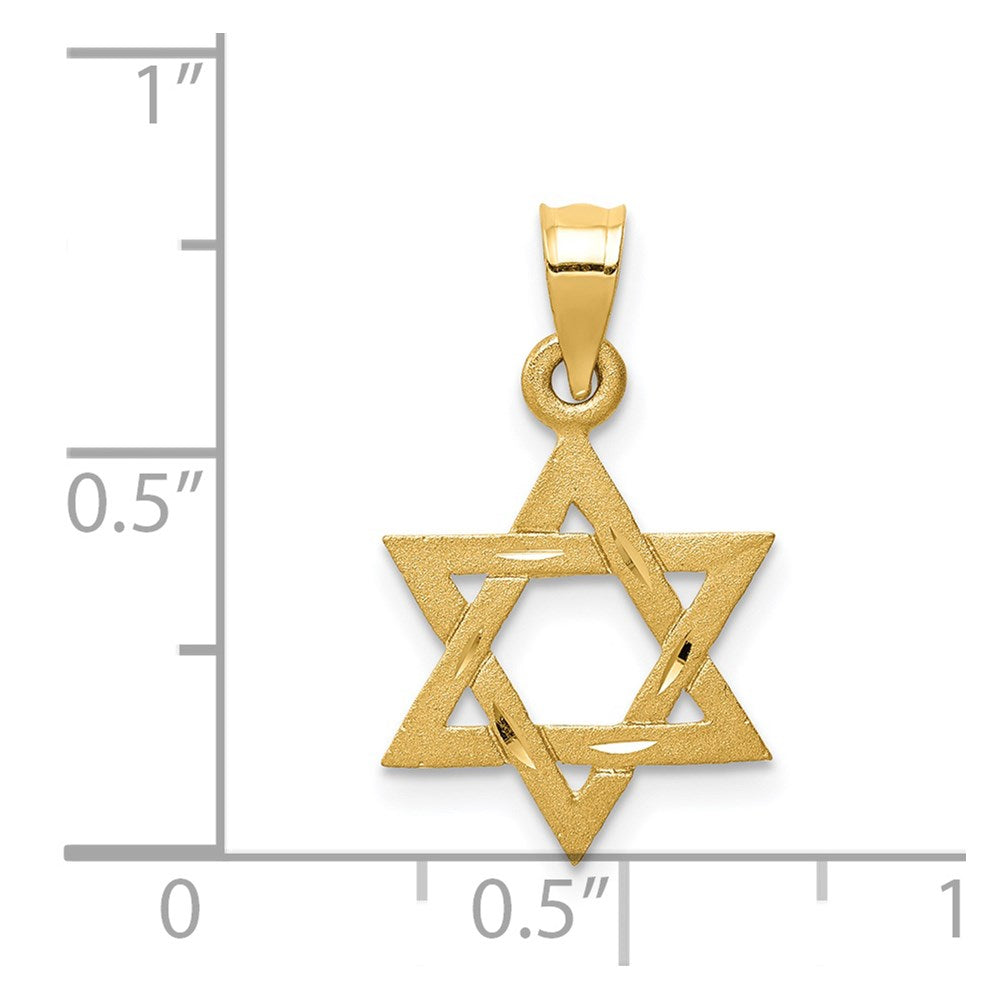 Charlie & Co Jewelry | 14k Solid Satin Star Of David Charm - Model D38
