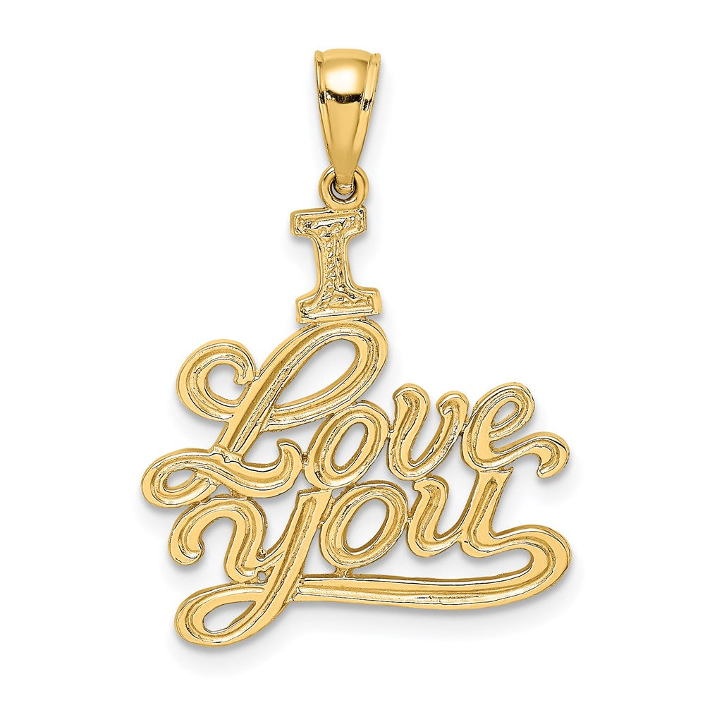 Charlie & Co Jewelry | 14k Textured I Love You Charm - Model D3871