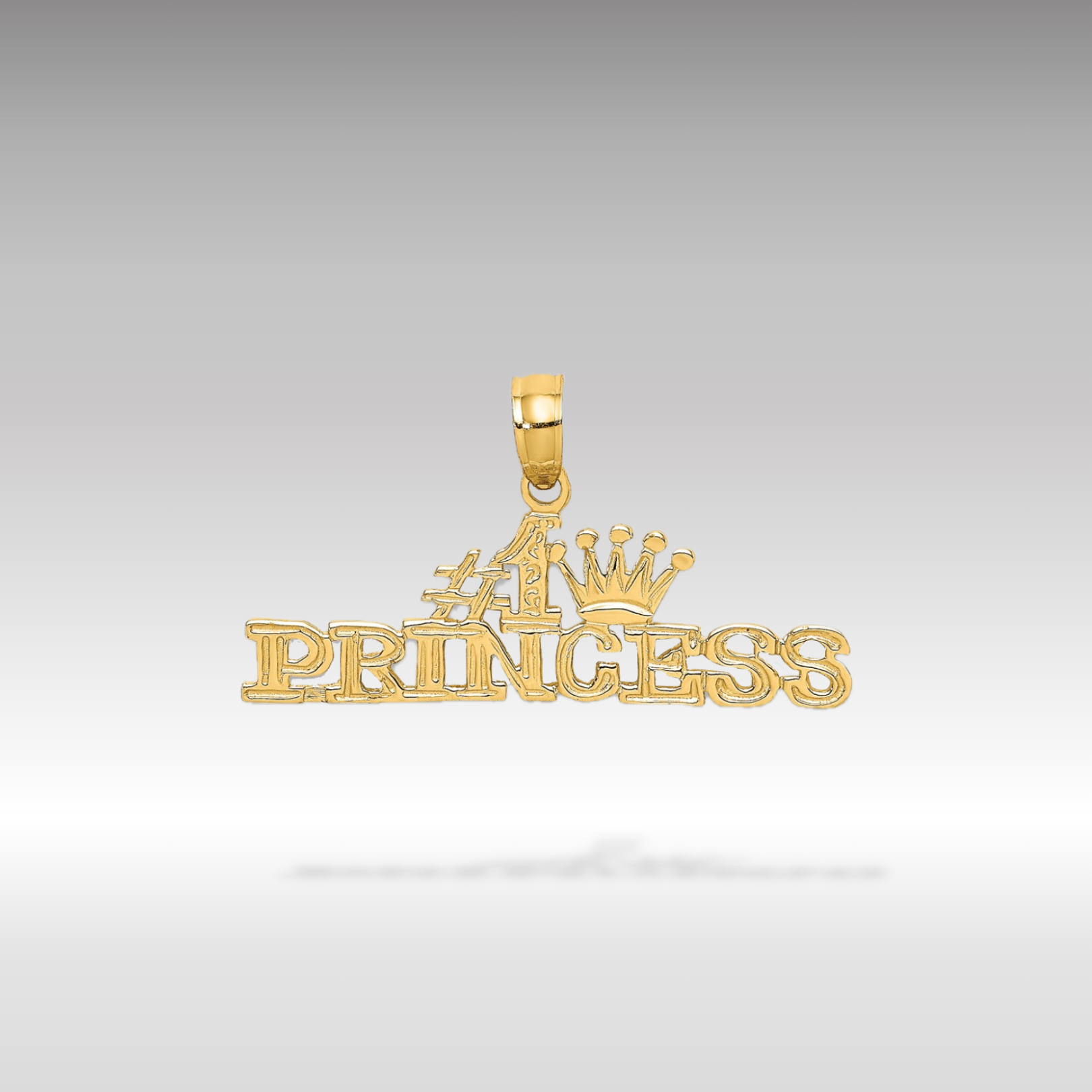 Yellow 14K Gold '#1 PRINCESS' Pendant Model D3984 Charlie Co