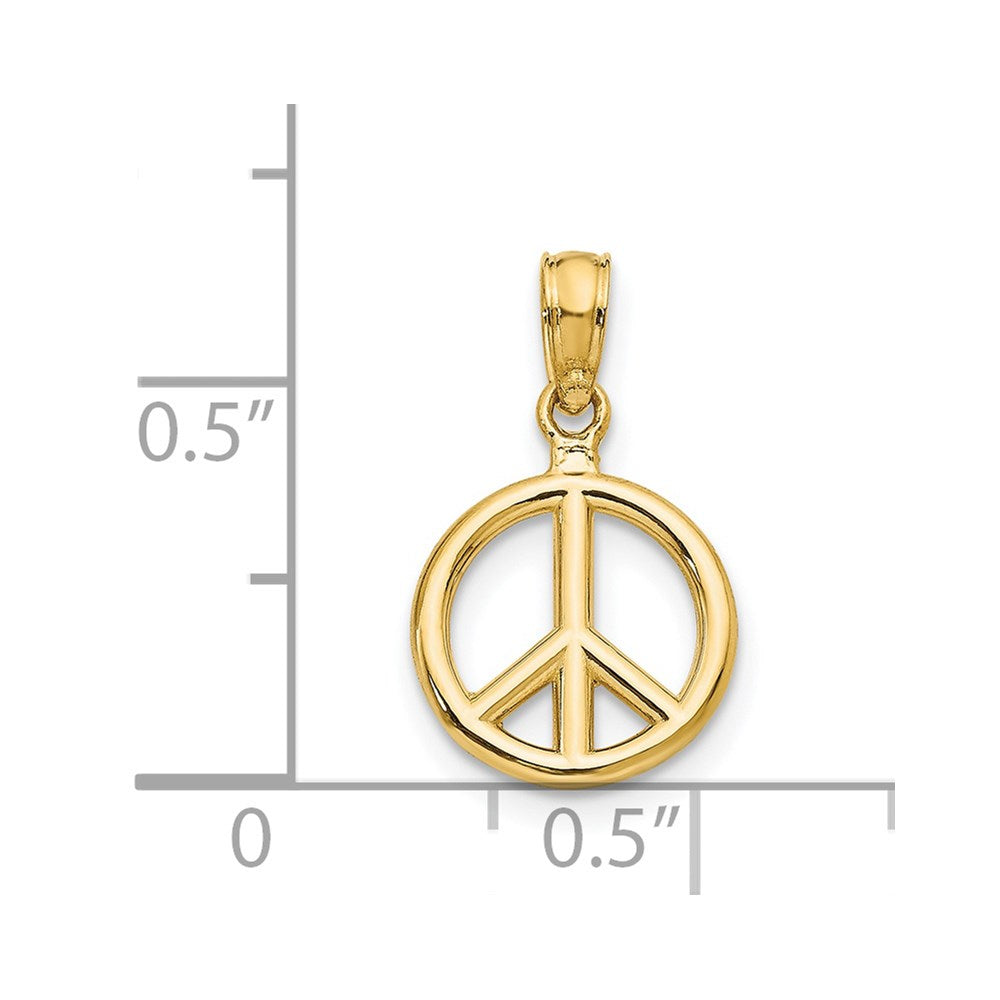 Charlie & Co Jewelry | 14k Polished Peace Symbol Pendant - Model D4053
