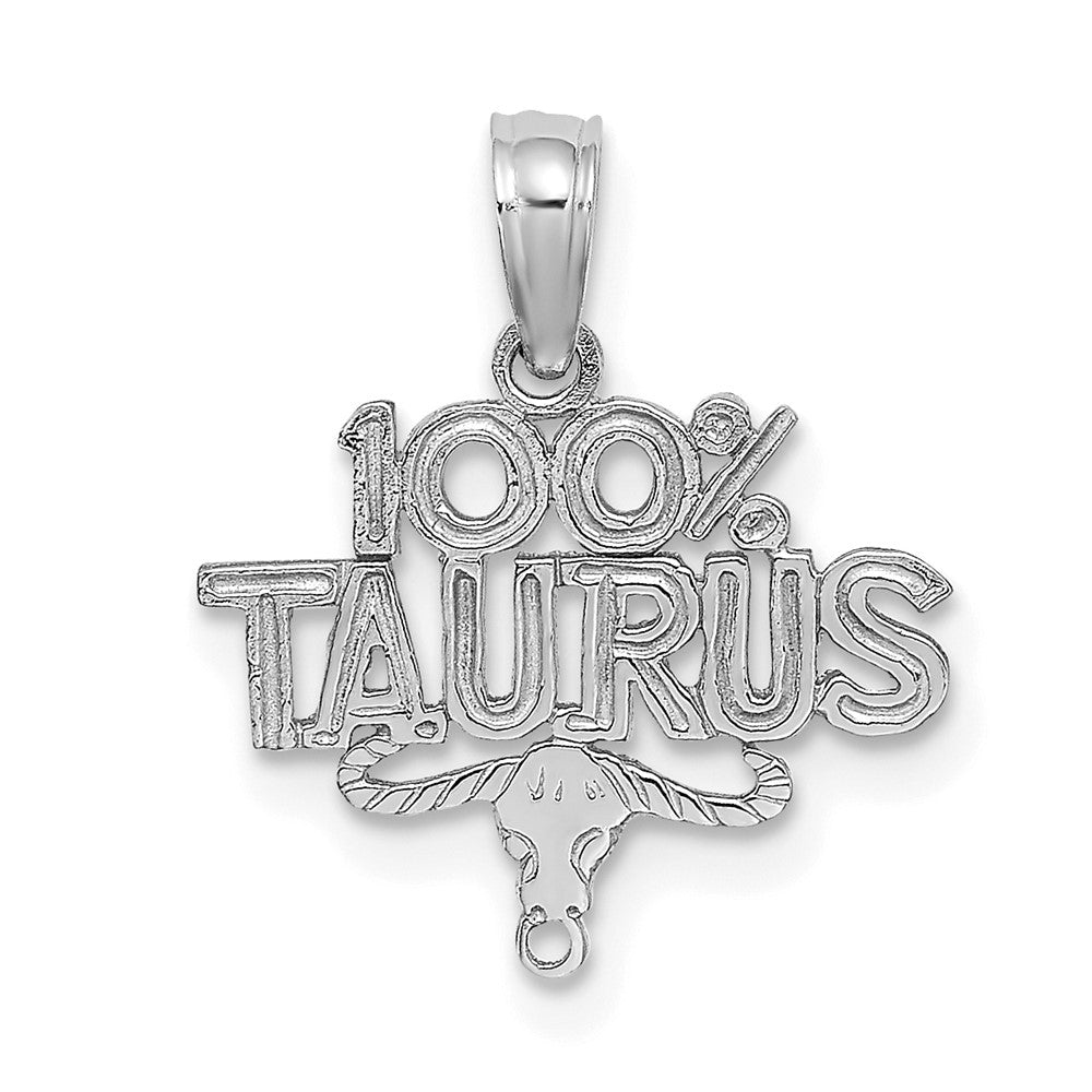 White Gold 100% TAURUS Small Zodiac Charm Model-D4055W - Charlie & Co. Jewelry