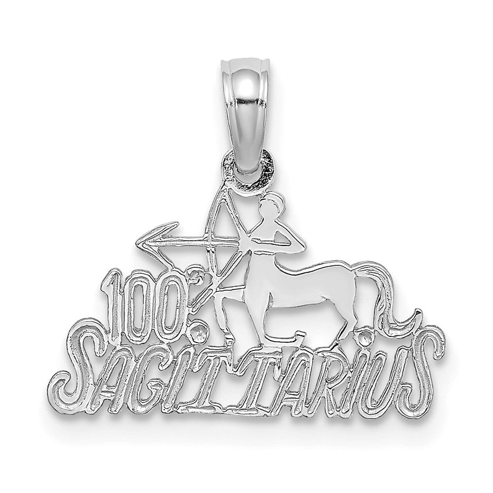 White Gold 100% SAGITTARIUS Small Zodiac Charm Model-D4062W - Charlie & Co. Jewelry