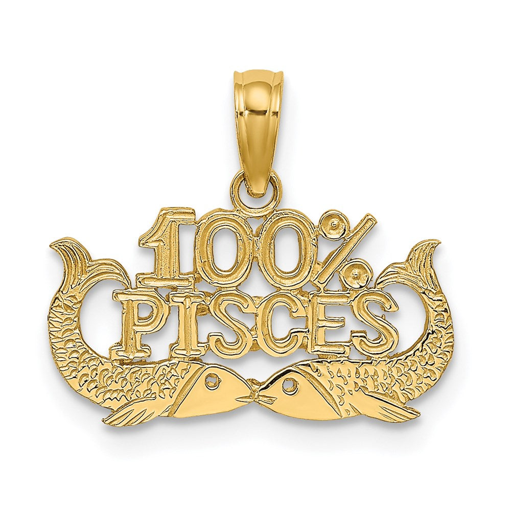 Gold 100% PISCES Small Zodiac Charm Model-D4065 - Charlie & Co. Jewelry