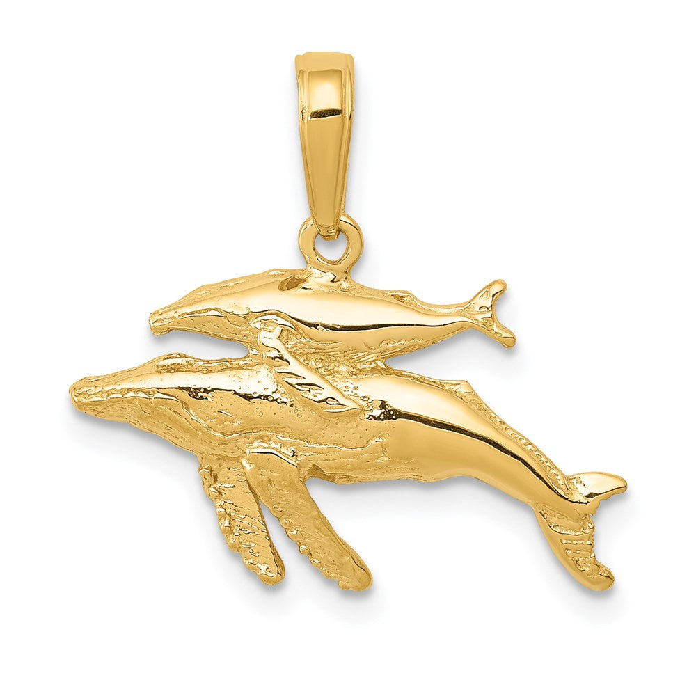 Charlie & Co Jewelry | 14k Mother And Baby Humpback Whale Pendant - Model D4130