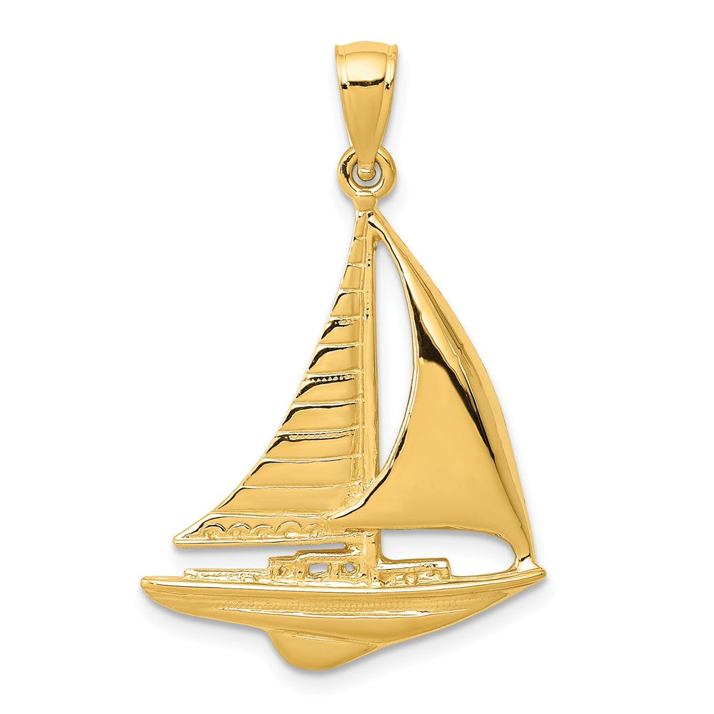 Charlie & Co Jewelry | 14k 2-d Sailboat Pendant - Model D4156