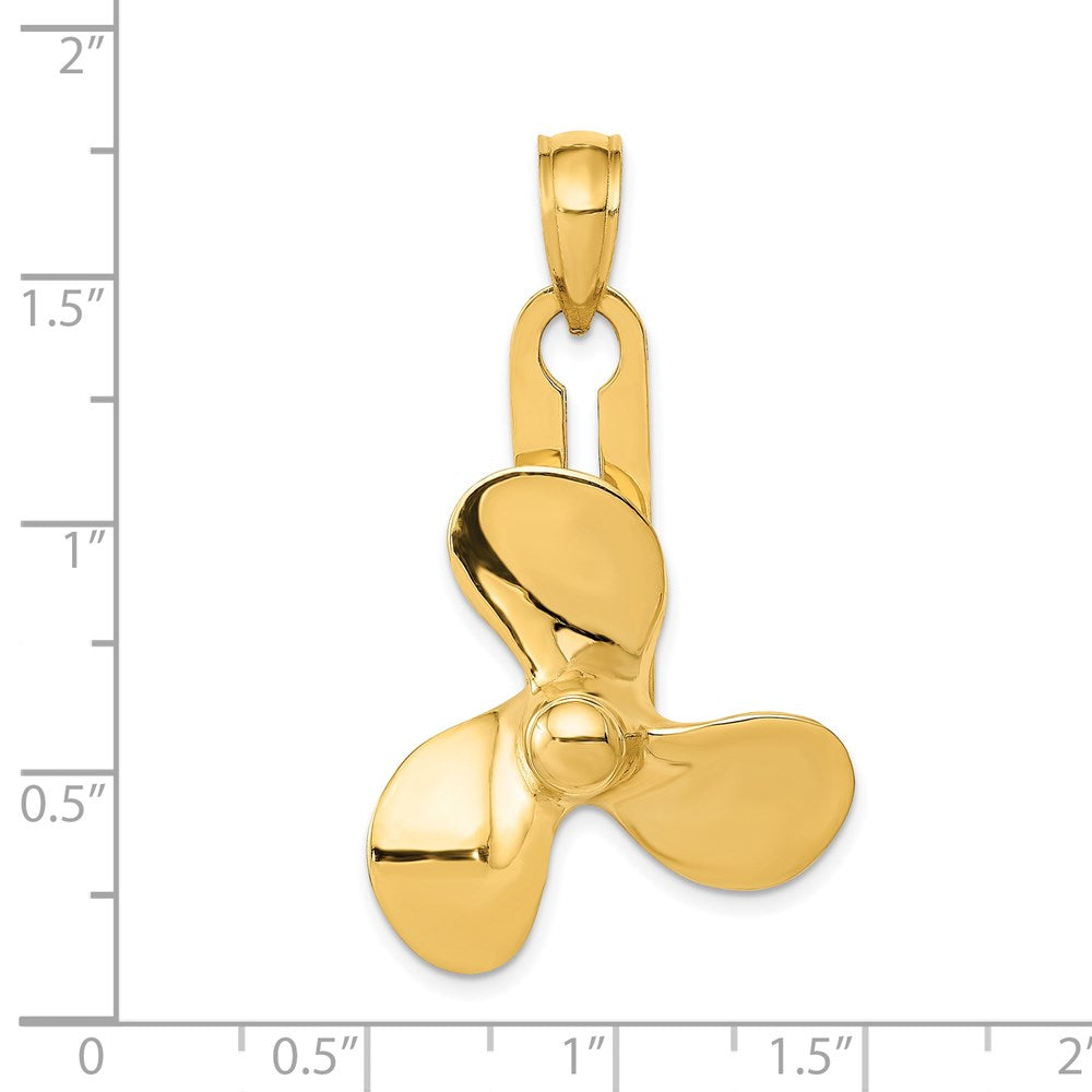 Charlie & Co Jewelry | 14k Moveable 3 Blade Propeller Pendant - Model D4161