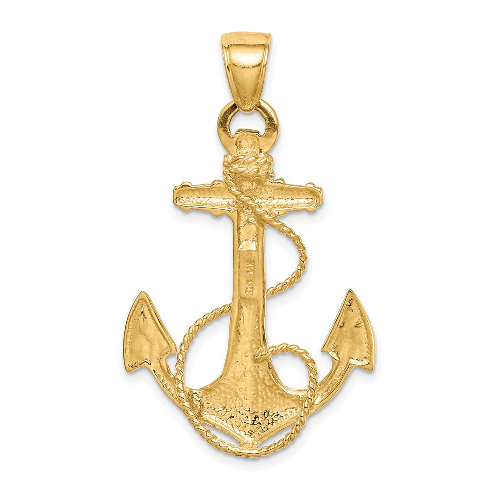 Charlie & Co Jewelry | 14k 2-d Anchor With Rope Pendant - Model D4165