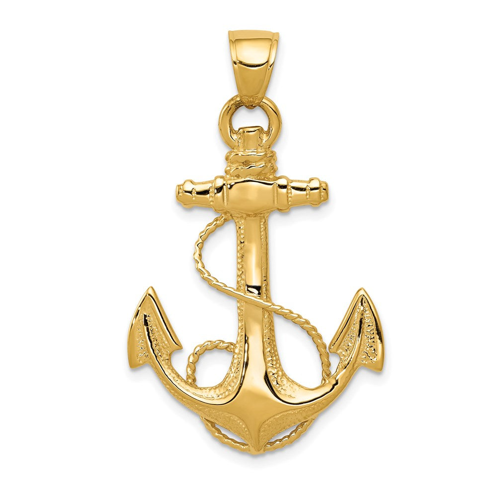Charlie & Co Jewelry | 14k 2-d Anchor With Rope Pendant - Model D4165