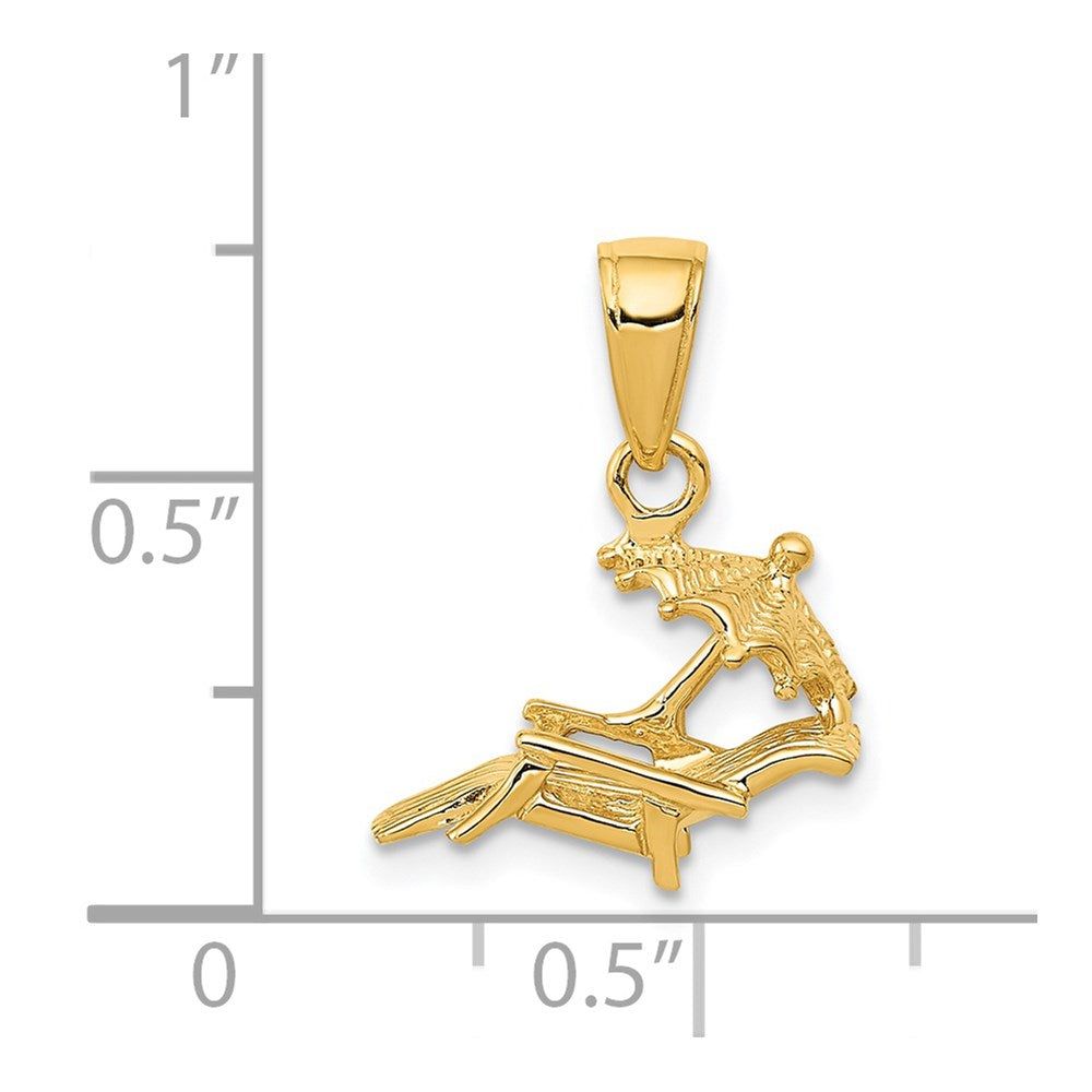 Charlie & Co Jewelry | 14k 3-d Lounge Beach Chair Pendant - Model D4171