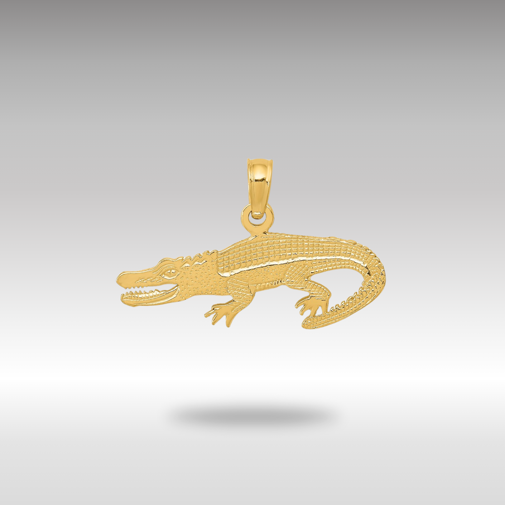 Gold Detailed Textured Alligator Pendant - Charlie & Co. Jewelry