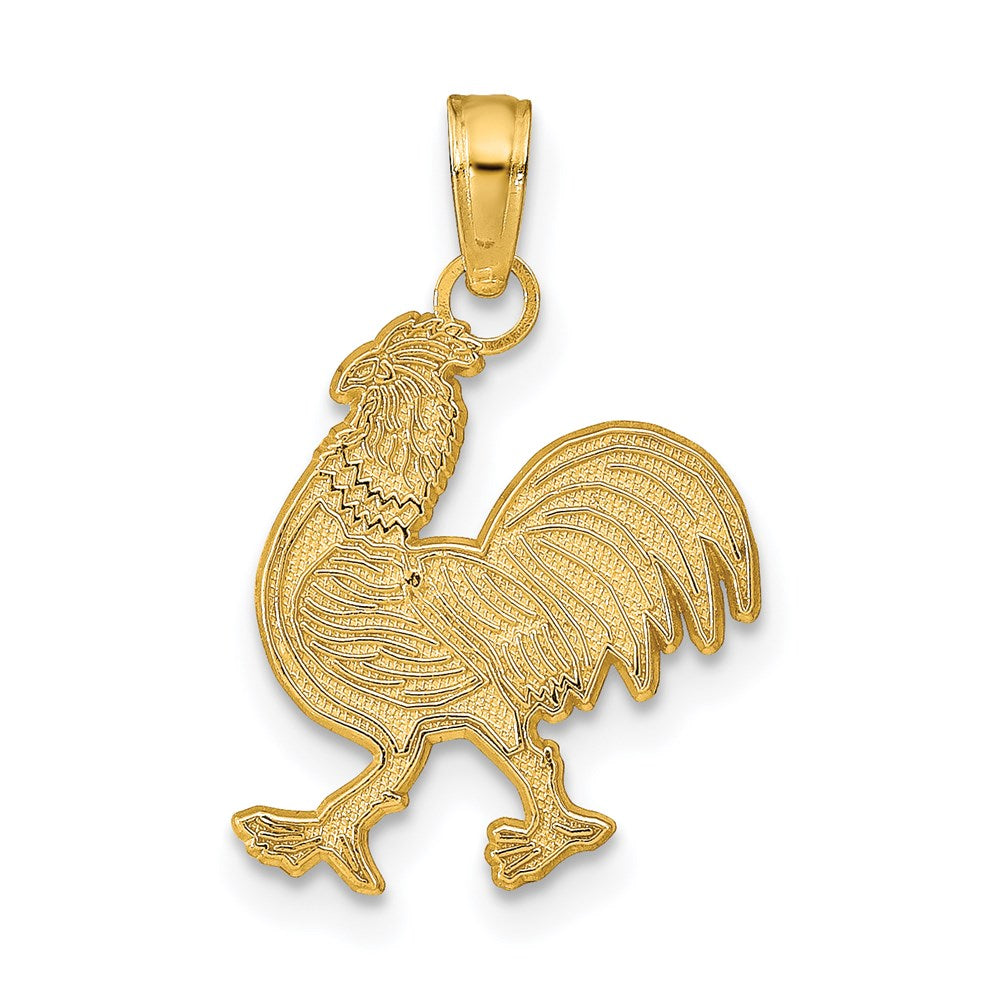 Gold Rooster Pendant Necklace Model-D4222 - Charlie & Co. Jewelry