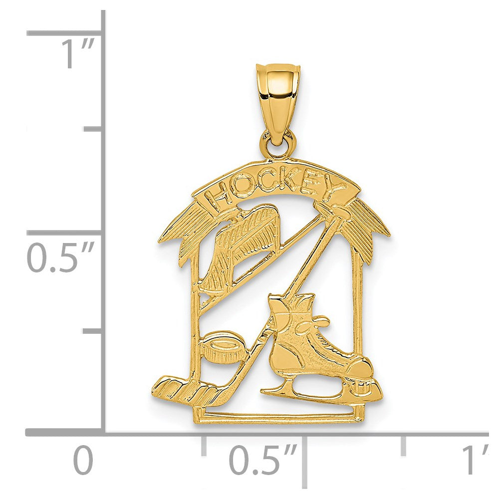 Charlie & Co Jewelry | 14k Hockey Story Framed Charm - Model D4277