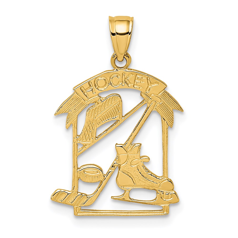 Charlie & Co Jewelry | 14k Hockey Story Framed Charm - Model D4277