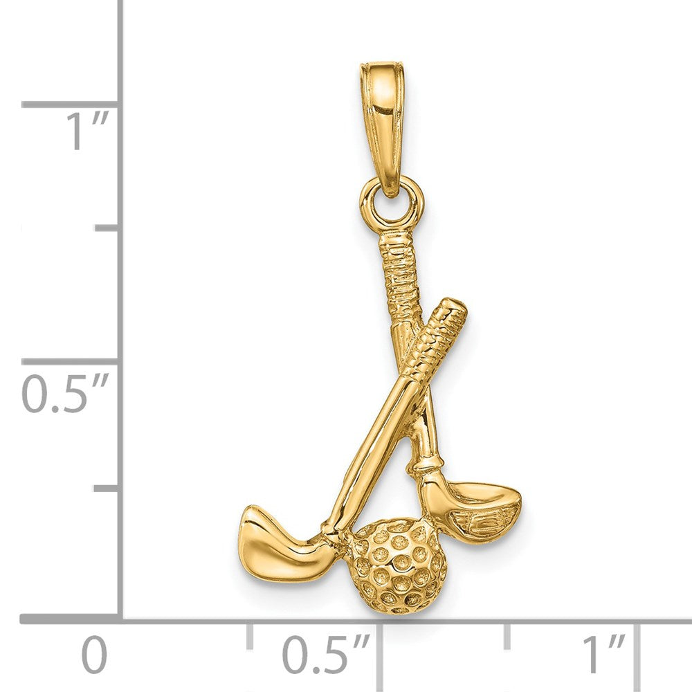 Charlie & Co Jewelry | 14k 3-d Clubs And Ball Pendant - Model D4281
